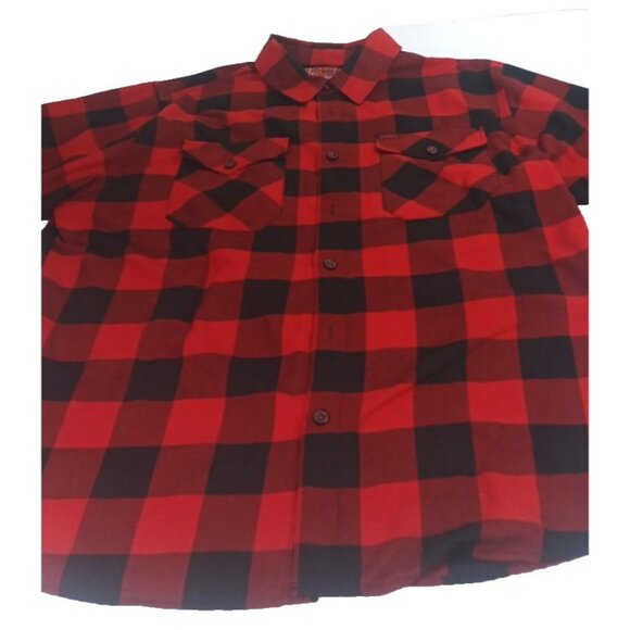 Dixxon Shirt Mens 2x Red Black Buffalo Plaid Button Up Redrum Flannel Lumber - Picture 7 of 11